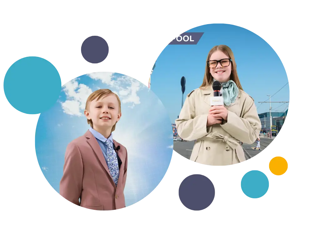 children reporter and weather man 